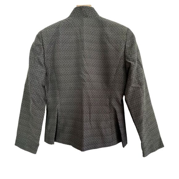 ZANELLA Made in Italy Blazer Gray Lined Zip Up Career Fitted Jacket Size 6 - Picture 7 of 11